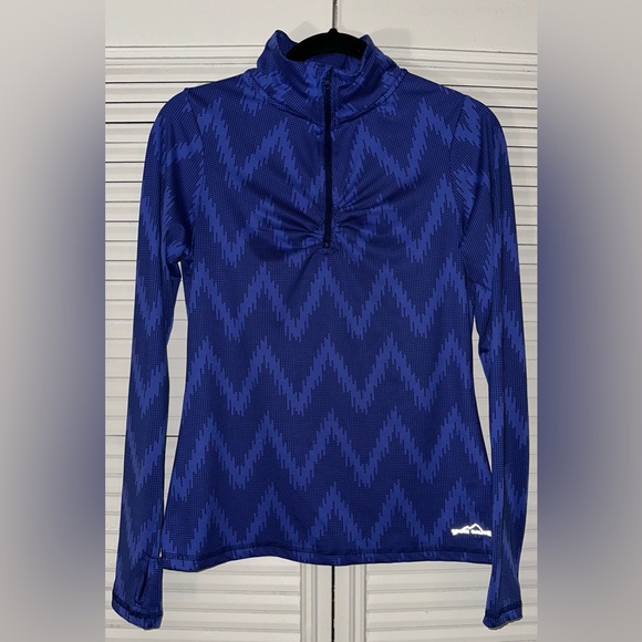 Eddie Bauer Women's‎ 1/4 Zip Chevron Print Pullover Athletic Top Size S - Picture 1 of 10